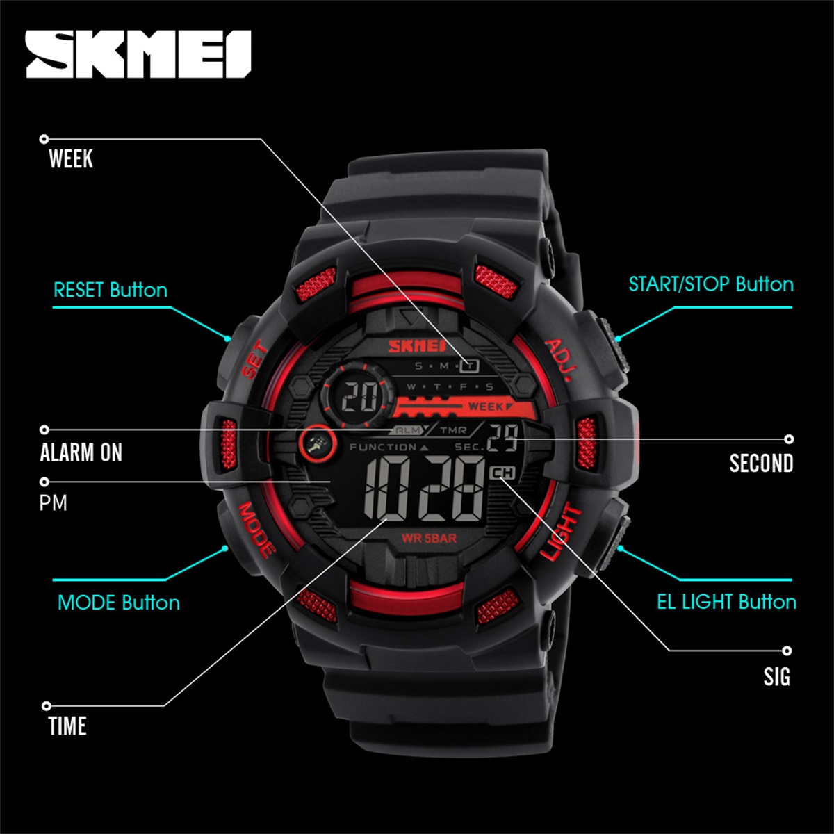 Zegarek sportowy SKMEI Chrono  – Outdoor Sports List recenzja i cena