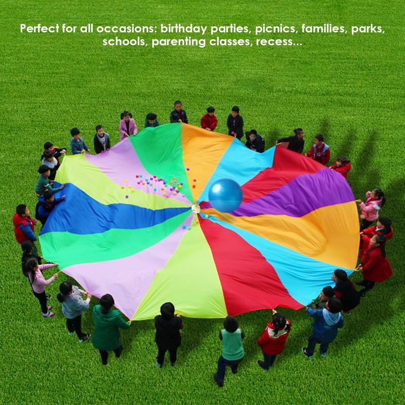 Tęczowy spadochron dla dzieci  – Outdoor Sports Umbrella recenzja i cena